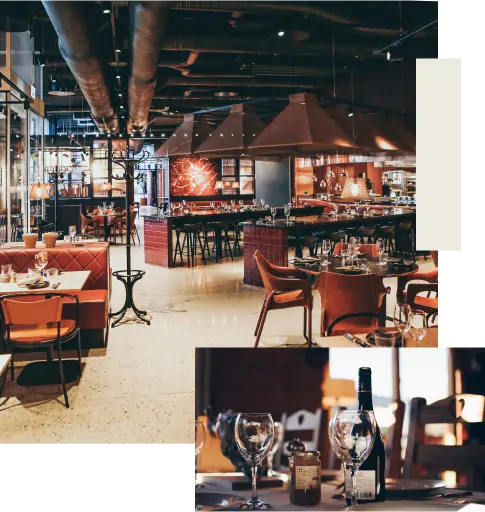 Salle de réception avec cadre moderne et cosy